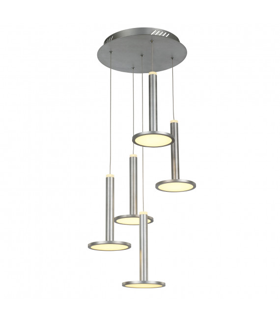 Suspension moderne Oliver Nickel satiné en acrylique