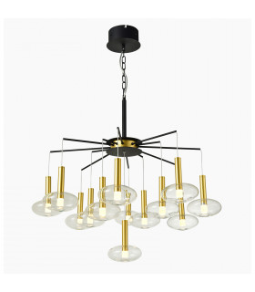 Modern hanging lamp Hasselt Black, gold