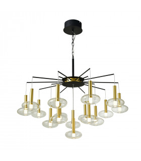 Moderna lampada a sospensione Hasselt Nero, oro