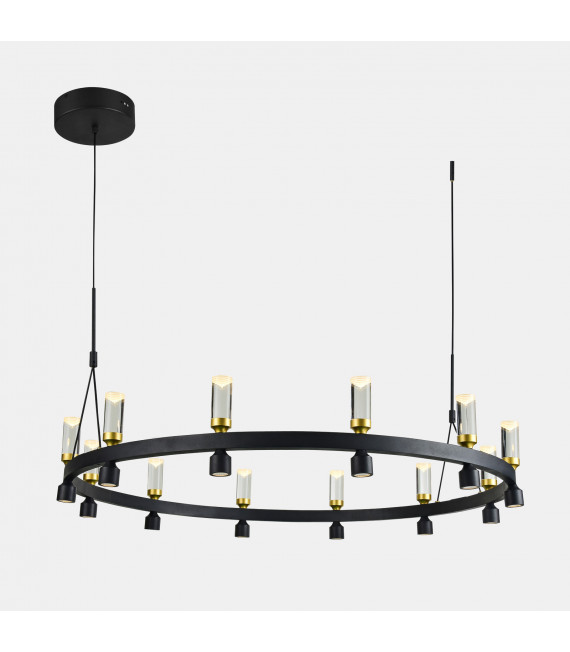 Moderne Pendelleuchte Almelo Black, Gold