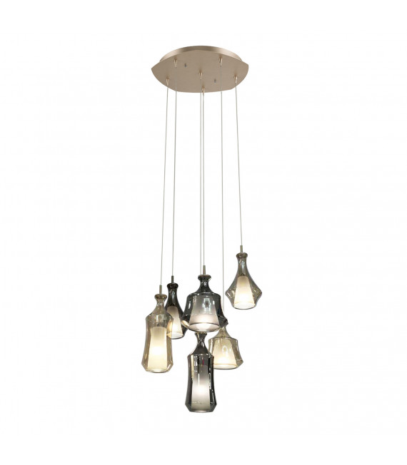 Moderna lampada a sospensione Vives Champagne oro