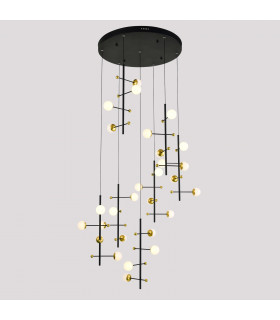 Moderne Pendelleuchte Helmond Black, Gold