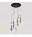 Suspension moderne Helmond Noir, doré