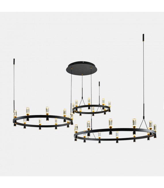 Moderne Pendelleuchte Almelo Black, Gold