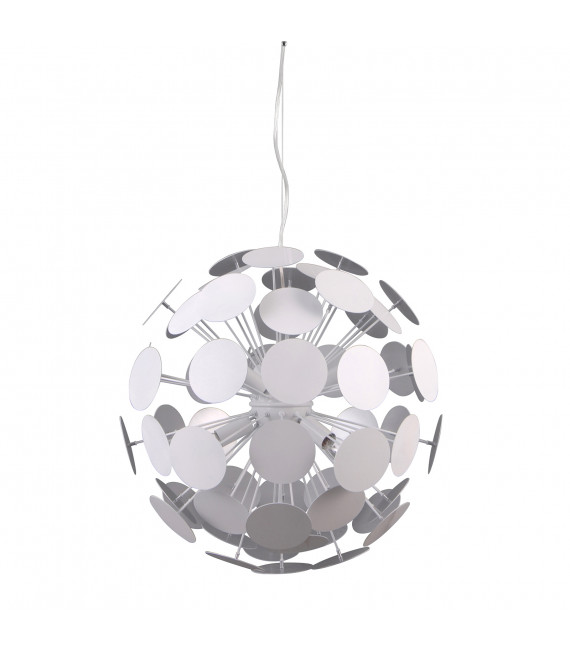 Modern pendant lamp Mailone White, sandblasted silver