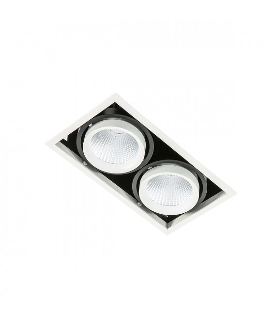 Vertico Double 3000K plafón empotrable técnico y moderno Blanco negro