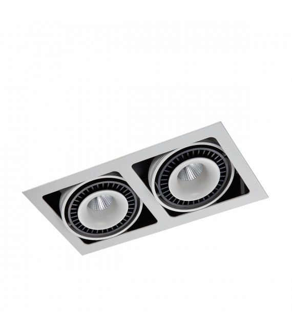 Technical and modern recessed ceiling light Alesso Matt white, black aluminum