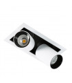 Technical and modern recessed ceiling light Mercanta Double 4000K White black