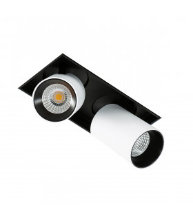 Technical and modern recessed ceiling light Novum Trimless Double 3000K White black