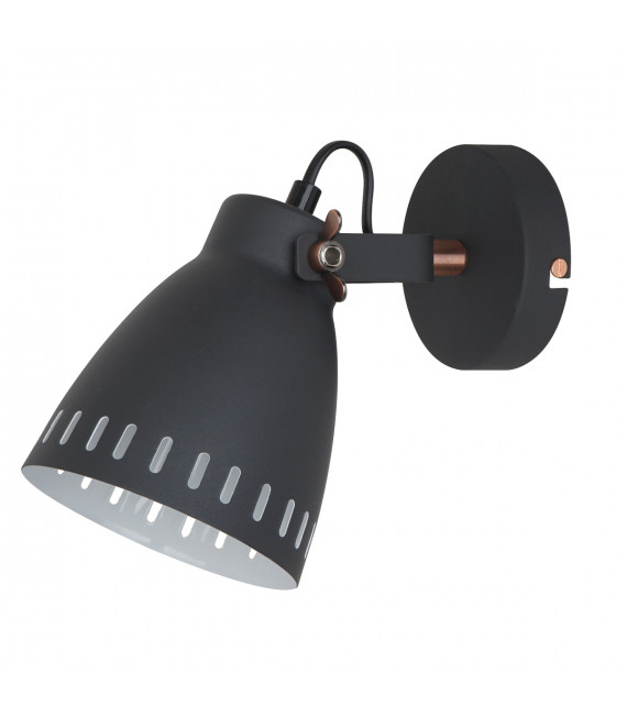 Industrial and retro wall lamp Franklin Graphite sandblasted, red copper
