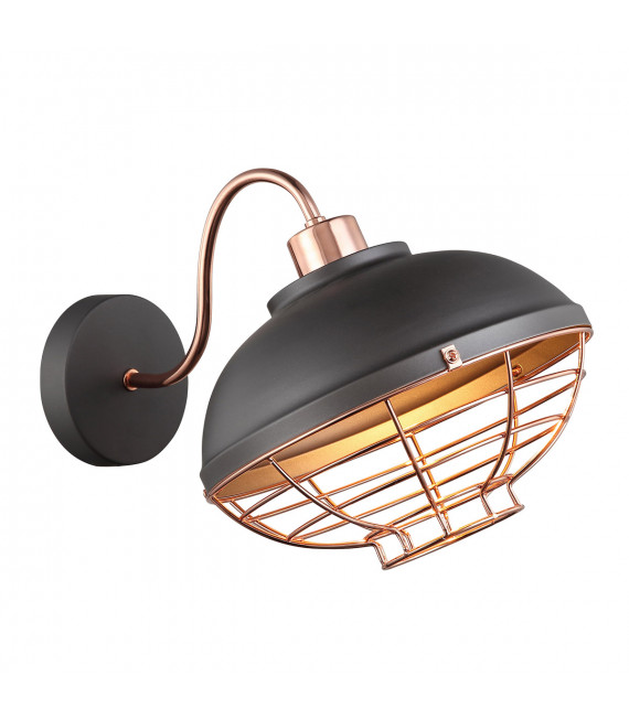 Aplique industrial y retro Clams Grey, cobre