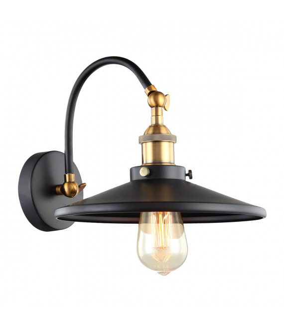 Industrie- und Retro-Wandleuchte Verda Black, Gold