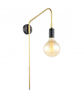 Lampada da parete moderna Malene Nera, oro