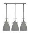 Suspension industrielle et rétro Franklin Gris satiné sablé 3 ampoules