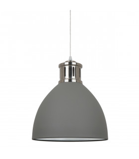 Lámpara colgante industrial y retro Lola Grey níquel satinado