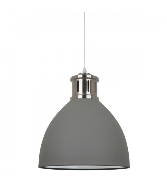 Industrial and retro suspension Lola Gray satin nickel