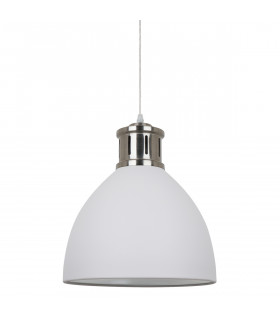 Suspension industrielle et rétro Lola Blanc, nickel satiné