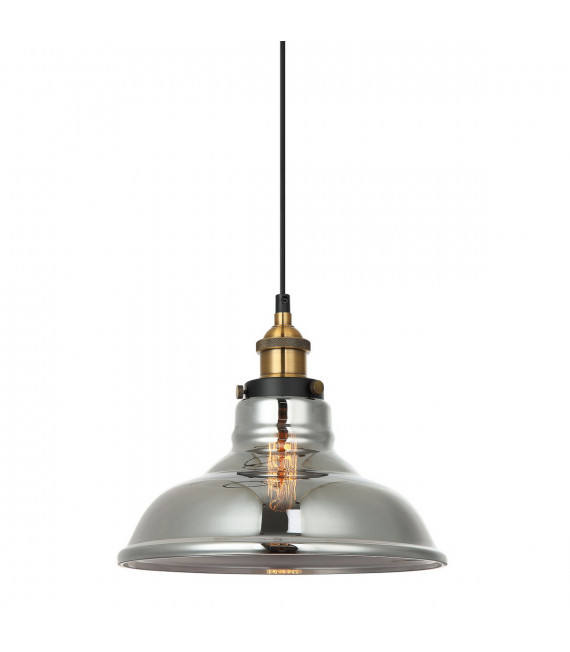 Lampada a sospensione industriale e retrò Hubert Nera, oro