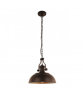 Industrie- und Retro-Pendelleuchte Rosalia Bronze, Gold