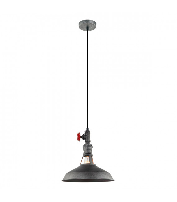 Industrial and retro hanging lamp Garibaldo gray