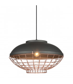 Industrie- und Retro-Pendelleuchte Muscheln Grau, Kupfer