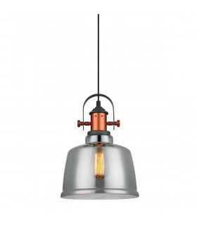 Lampada a sospensione industriale e retrò Simalto Grey, fumè