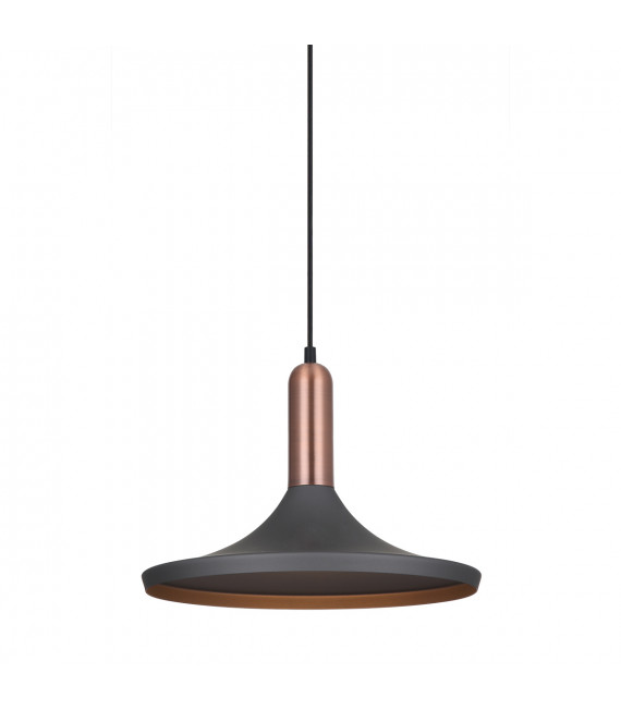 Moderna lampada a sospensione Lusty Grey, rame