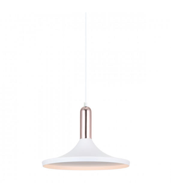 Moderna lampada a sospensione Lusty White, rame