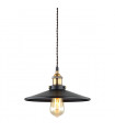 Industrial and retro pendant light Verda Black, gold 1 bulb