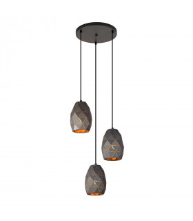 Modern suspension Harley Champagne gold graphite 2 bulbs