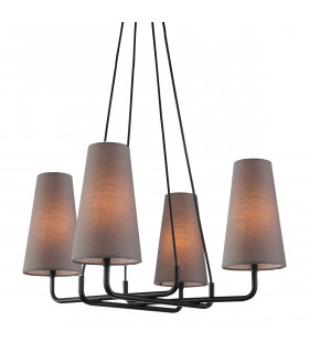 Lampada a sospensione moderna Primo Grigio-nera