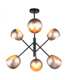 Moderna lampada a sospensione Cavazza Nera, oro