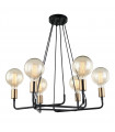Suspension moderne Betty Marron noir 6 ampoules