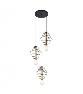 Moderne Pendelleuchte Mirren Schwarzbraun