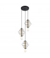 Modern pendant light Mirren Brown black 3 bulbs
