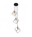 Suspension moderne Morestel Noir, doré 3 ampoules