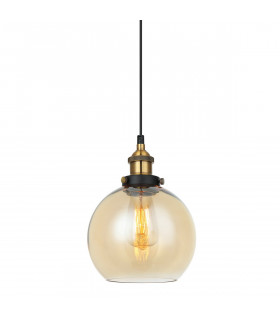 Lámpara colgante industrial y retro Cardena Black, dorado