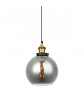 Industrial and retro pendant lamp Cardena Black, gold 1 bulb