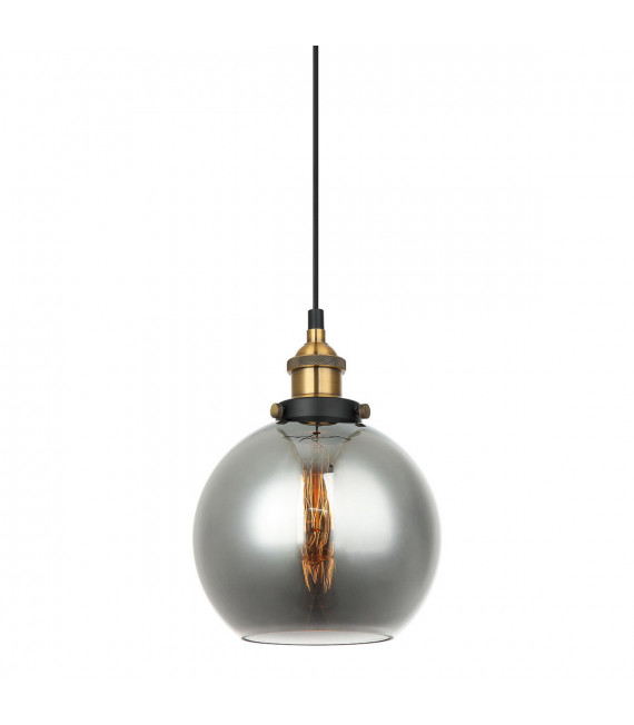 Suspension industrielle et rétro Cardena Noir, doré 1 ampoule