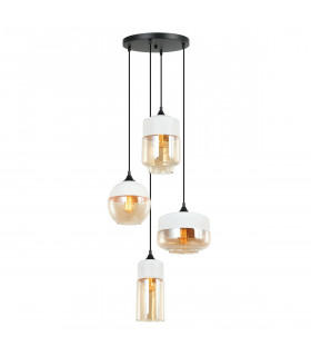 Modern hanging lamp Molina Noir in glass