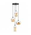 Modern hanging lamp Molina Noir in glass