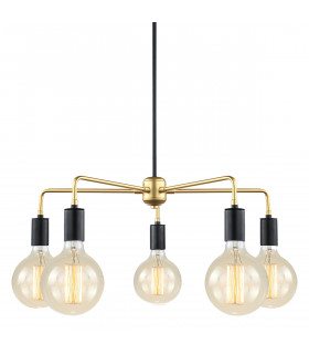 Lámpara colgante moderna Malene Black, oro