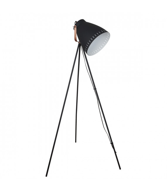 Industrial and retro floor lamp Franklin Graphite sandblasted, red copper 1 bulb