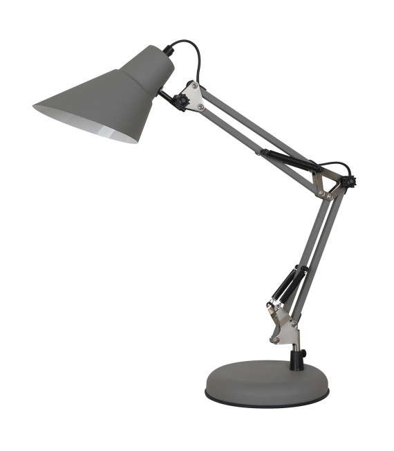 Lámpara de escritorio Jason industrial y retro Gris satinado lijado
