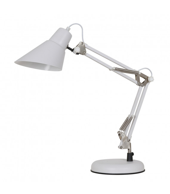 Industrial and retro desk lamp Jason Sablé white, satin nickel
