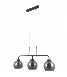 Scandinavian hanging lamp Poggi Matt black height 33 Cm