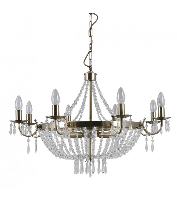 Lámpara colgante de cristal Cortina Bronce antiguo