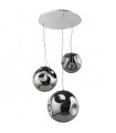 Suspension moderne Simao Chrome, Diametre 45 Cm
