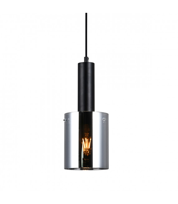 Design suspension Sardo Black and smoked glass