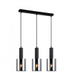 Sardo pendant lamp Black and smoked glass